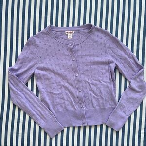 Cat & Jack Lavender Girls Button Down Cardigan Size Medium 10/12